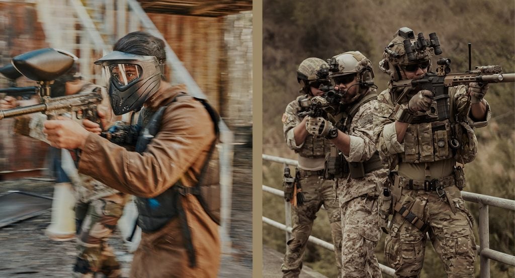 diferencia entre el airsoft y el paintball