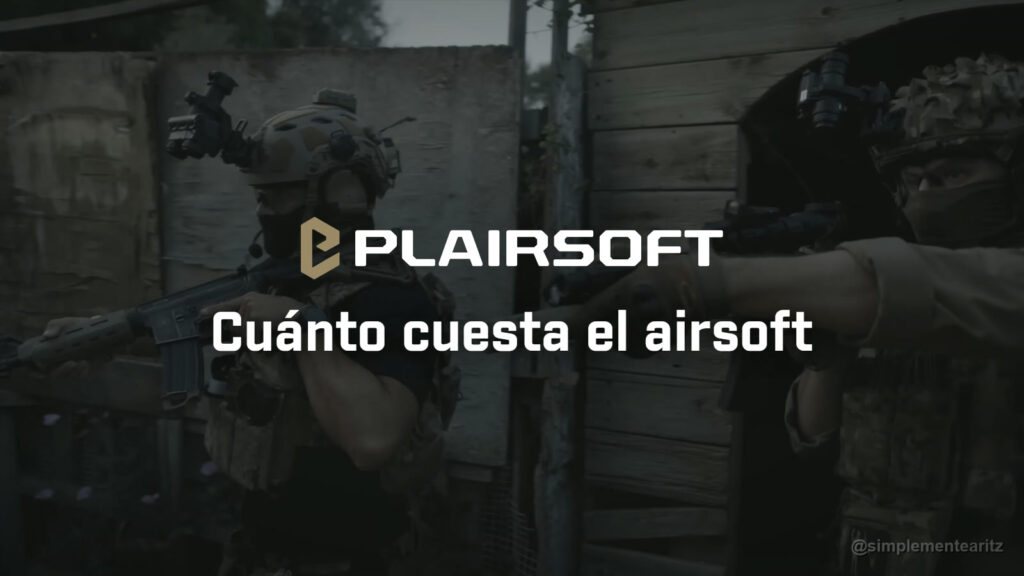 Dos jugadores de airsoft con réplicas y equipación táctica avanzando por el interior de un edificio durante una partida