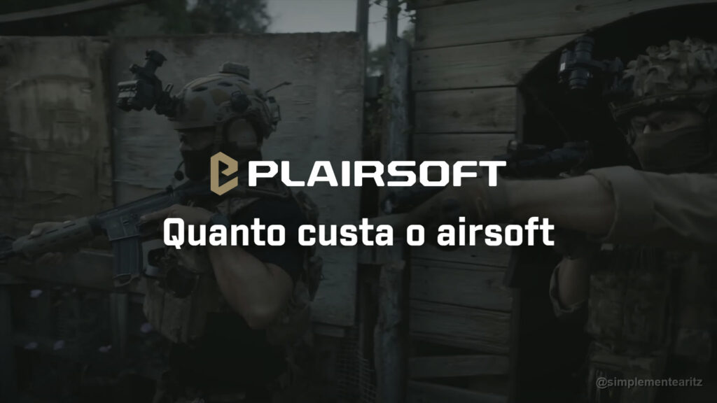 Dois jogadores de airsoft com réplicas e equipamento tático a avançar pelo interior de um edifício durante um jogo