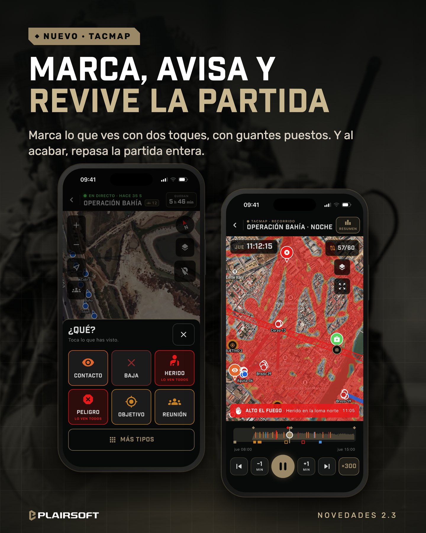 Marcar lo que has visto en el TacMap y el replay de la partida con su mapa de calor